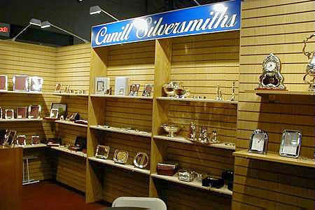 Cunill Silversmith Gift Fair booth designed by Manny Stone Decorators