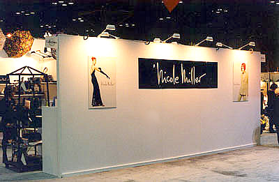Nicole Miller booth with hardwall by Manny Stone Decorators