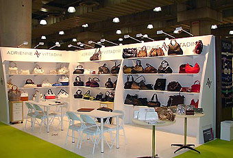 Adrienne VIttadini Handbag trade show display by Manny Stone Decorators