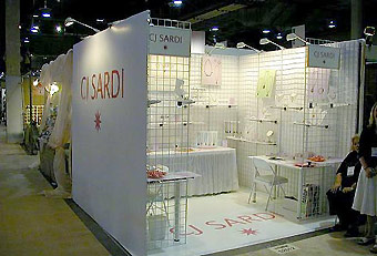 C.J. Sardi Jewelry display booth by Manny Stone Decorators
