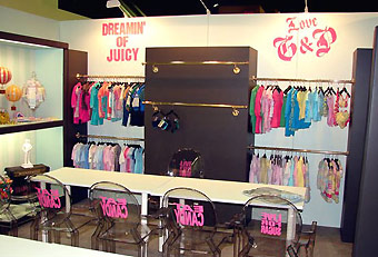 Juicy Baby trade show booth designed by Manny Stone Decorators