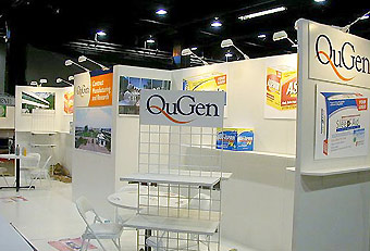 QuGen trade show booth by Manny Stone Decorators