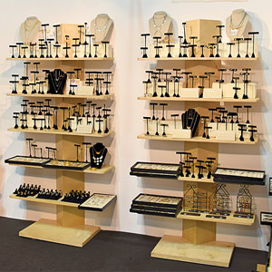 freestanding display shelving units from Manny Stone Decorators