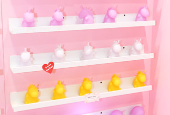 Shelves with lip<br>
<small>5" deep x 45" wide.</small>