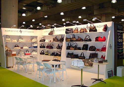 Adrienne VIttadini Handbag trade show display by Manny Stone Decorators